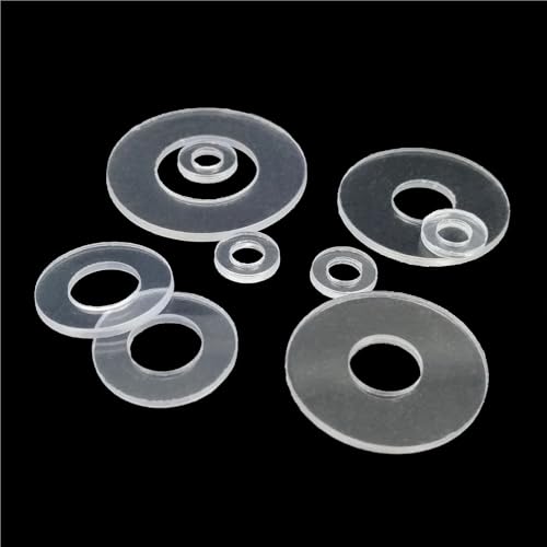 Lkq- M1.6 M2 M2.5 M3 M4 M5 M6 M8 M10 M12 Soft Hard Plastic Clear Transparent Shock-proof Flat Washer Plain Gasket Ring Spacer