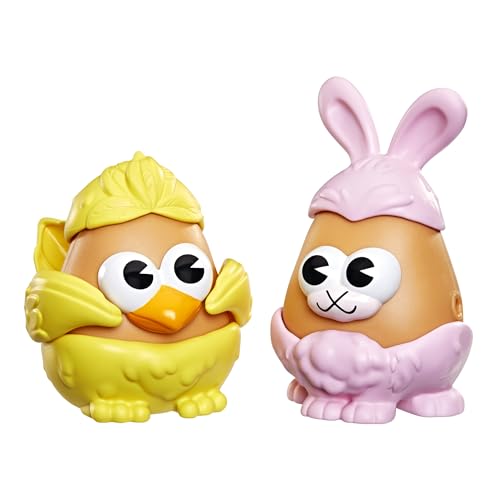 Potato Head Bunny & Chick Tots with 12 Mix and Match Pieces, Two 3-Inch Potato Bodies with 10 Accessories, Preschool Toys for Girls and Boys 2+