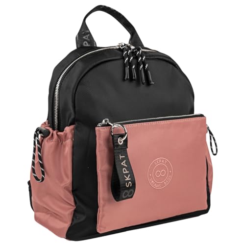 SKPAT - Bolso Mochila Mujer Elegante Tipo Casual Moderna Para Vestir Mochilas Mujer Estilo Urbano Mochila Negra Mujer Pequeña Ideal Para Uso Diario, Negro