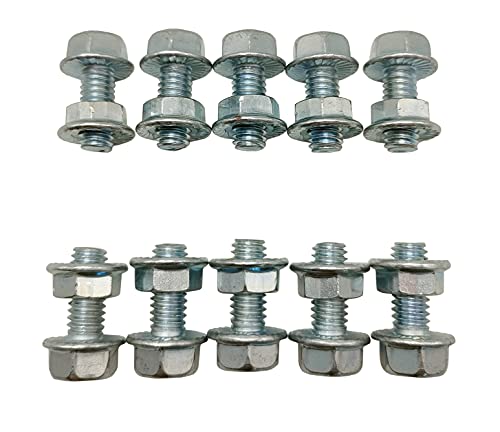 Image of goodparts 516 Flanged Hex Head Bolts, 516 Flanged Nuts, Flanged Hex Head Screws, Grade 5, Fully Threaded, 10 Pack (516-18 x 1)