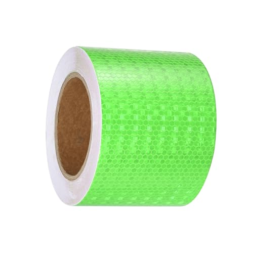 YOKIVE Cinta Reflectante, Cintas Reflectoras Adhesivas Impermeables, Ideal Para Exteriores, Tráfico, Uso Diario (Verde, 66 Pies X 4 Pulgadas)