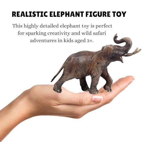 Image of Realistic Elephant Figure Toy Playset for Kids 3+| 1PCS Wild Safari Animal Action Figurine Model Decoration Toys Set for Boys and Girls Birthday Gift for Children Education & Learning Items