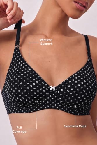 Image of Van Heusen Women's Everyday Cotton Bra|Medium Coverage|Non Padded|Non Wired|Seamless Moulded Cups|Anti Bacterial Tech| Keeps you Fresh|Sweat Absorbent|No Slip Soft Straps|Detachable Straps|Style 11001