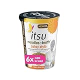 itsu satay style instant noodles & broth pot 66g | Instant Noodles Snack Multipack | Quick-to-Make Snack | Gluten free | Vegan | Pack of 6