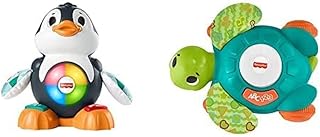 Fisher-Price Linkimals Cool Beats Penguin - UK English Edition, musical infant toy with lights, motions, and educational songs for infants and toddlers & Linkimals Sit-to-Crawl Sea Turtle