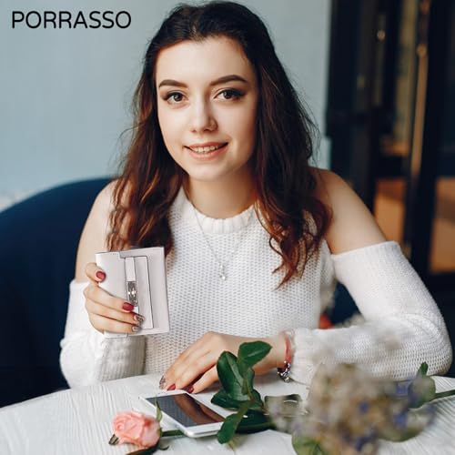 PORRASSO Women Wallet Fashion Leather Purse Card Holder Organizer Ladies Small Wallet Change Pouch White2