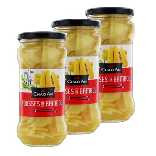Lot 3x Pousses de bambou Chao’an 180g – Format économique cuisine asiatique – Idéal wok et recettes exotiques