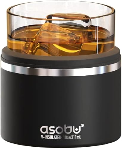 asobu Funda de pinta de doble pared aislada al vacío de cerveza y vaso de pinta, 16 onzas (negro)