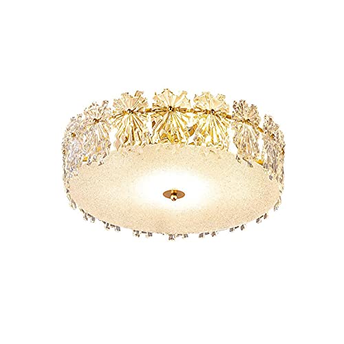 Plafonnier moderne cristal doré pour salon et salle à manger