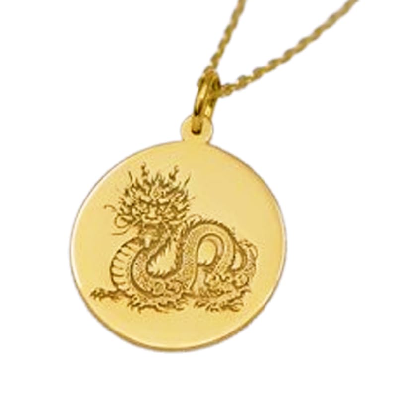 Collier dragon chinois argent 925 plaqué or, bijou mixte fait main 45 cm