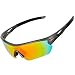 JOGVELO Polarized Sports Sunglasses,Cycling Glasses Men Anti-Fogging UV400 with 5 Interchangeable Lenes for Running Driving Baseball