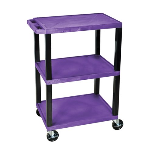 Offex 3 Tuffy Utility Cart Shelves, Purple Cover