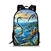 POLERO Kindergartenrucksack Kindergartentasche Backpack Schultasche mit Tanystropheus Pterodaktylus Dilophosaurus Dinosaurier Print