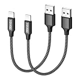 【Portatile & Comodo da Usare】La lunghezza di 30cm è la scelta ideale per risolvere problemi disordinati. 2 Pezzi 0.3m cavi iphone per la ricarica in auto, pc, batteria esterna, ecc.