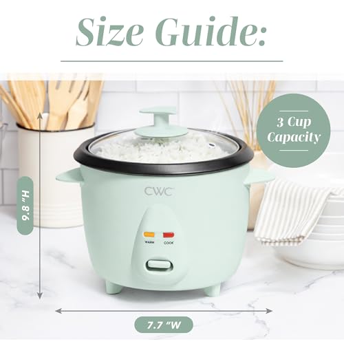 Image of COOK WITH COLOR 6 Cup Rice Cooker 300W - Effortless Cooking and Perfectly, Cooks 3 Cups of Raw Rice for 6 Cups of Cooked Rice, Sage
