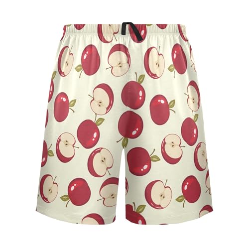 susiyo Fresh Apple Men's Pajama Shorts Soft Comfy Pajama Bottoms Sleep Shorts Sleepwear with Drawstring Pockets2