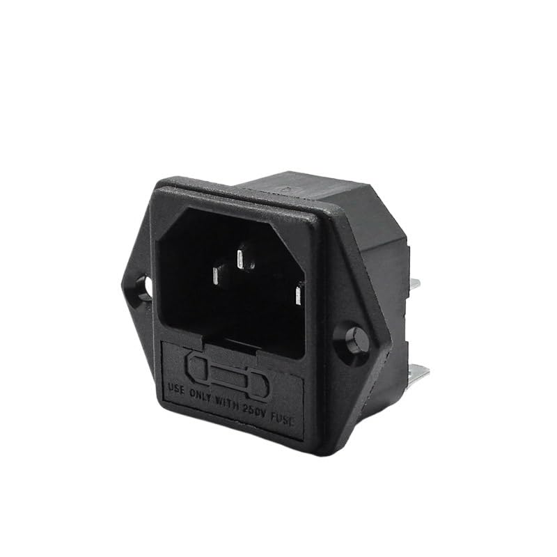 AC-04 Power Socket Fuse Switch Connector Plug Connector 3 Pins with 10A Fuse 10A 250VAC
