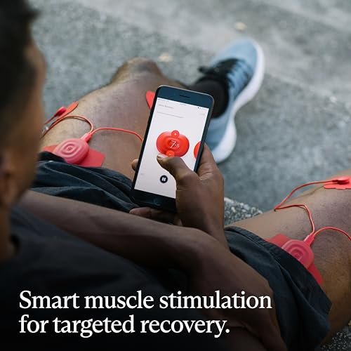 PowerDot Therabody 2.0 Duo - Stim TENS Unit for Pain Relief - Bluetooth Electrical Muscle Stimulation Device, 2 Smart Wireless NMES & TENS Pods for Muscle Pain, PMS and Menstrual Period Cramps (Red)
