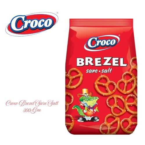 Image of Croco Pretzels Brezel Sare Salt 300G, Imported Namkeen Snacks, Premium Baked crackers