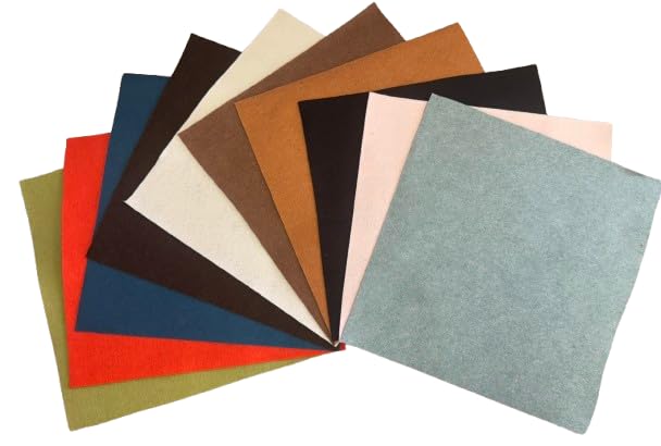 Felt Fabric Squares 10 Pack – 10"x10" (25x25cm) – Assorted Colors – Soft & Natural Wool Blend – Soft Craft Felt for Sewing, DIY Projects, Arts & Crafts