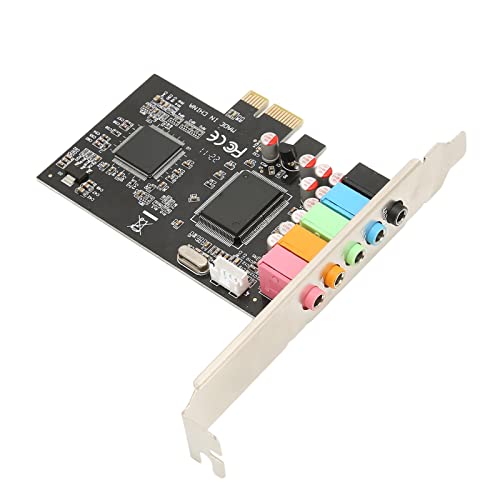 Tarjeta de sonido PCIE 5.1 envolvente de 6 canales con audio de alta fidelidad de 24 bits 3