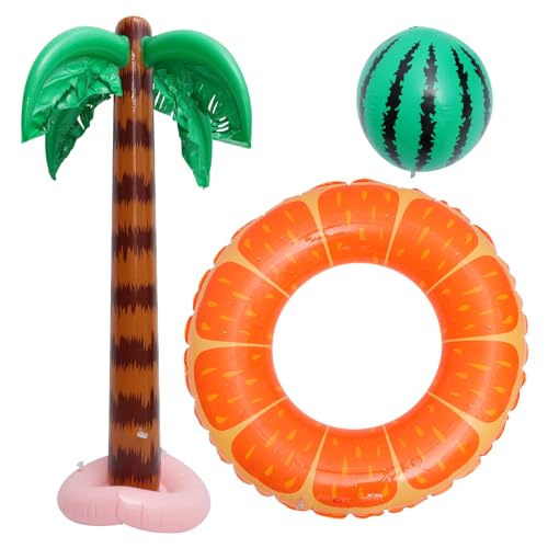 PRETYZOOM 1Set Inflatable Coconut Tree Hawaiian Party Props for Tropical Beach Decorations PVC Material Scratch Resistant Easy to Inflate and Reusable for Summer