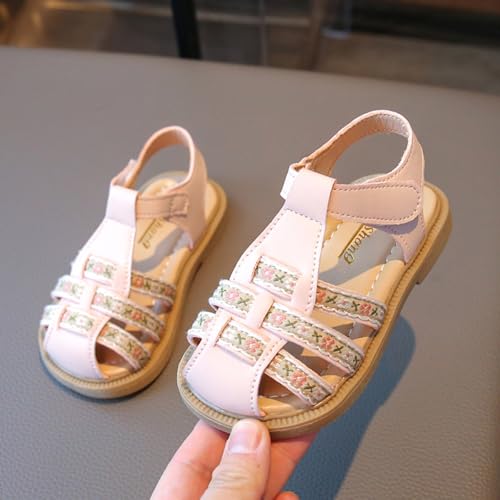 IWIHMIV Girl's Sandals Flat Hollowed Out Sandals Comfortable Soft Sole Shoes Summer Beach Vacation Walking Shoes3