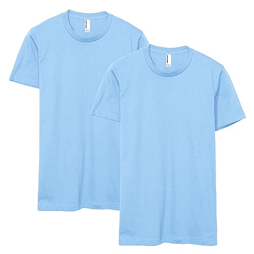 T-shirt American Apparel en jersey fin bleu ciel | Pack de 2 confort quotidien