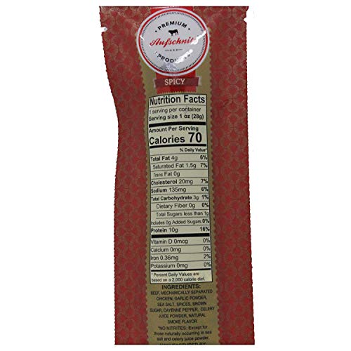 Aufschnitt All Natural Kosher Gluten Free Beef And Chicken Sticks Spicy Flavor Certified Kosher - Star-K #TOP6