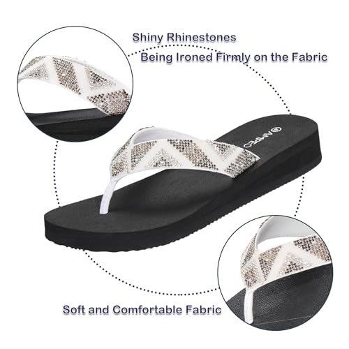 Ampeo Women's Arch Support Flip Flops Comfortable Casual Summer Beach Thong Sandals