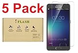 [5 Pack Promotion] iFlash Tempered Glass Screen Protector For Samsung Galaxy NOTE 5 (SM-N920i) - Crystal Clear / 2.5D Rounded Edges / 9H Hardness / Scratch Proof / Bubble Free / Oleophobic Coating