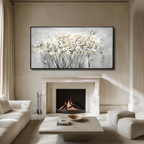 Image of VAYIMDH Green Wall Art Flowers Wall Decor Floral Paintings Extra Large Artwork Arts Nature Pictures for Home Office 36 inchx70 inch