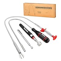 Toolwiz 4-teiliges magnetisches Aufhebewerkzeug-Set – Ausziehbare Greifzange mit flexibler Klaue, 8LB Magnet für schwer erreichbare Gegenstände, biegsamer Feder-Magnetstab, Autoreparatur, Werkstatt
