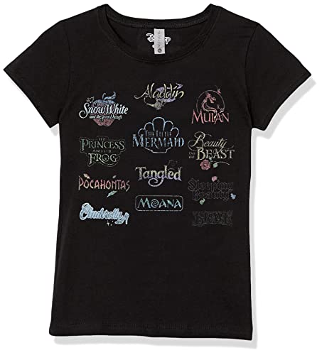 T-shirt fille Disney Princess Titles vêtement rose à col rond enfant
