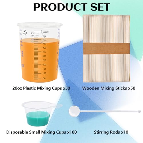 Kit de Vasos Mezcladores Artcome 50 Piezas 600 ml miniatura 2