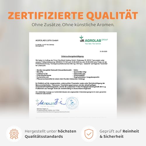 Grünlippmuschel Konzentrat – 1000mg reines Grünlippmuschelpulver pro Tag (150 Kapseln) – aus neuseeländischer Grünlippmuschel - ohne Zusätze, laborgeprüft – vitaworld