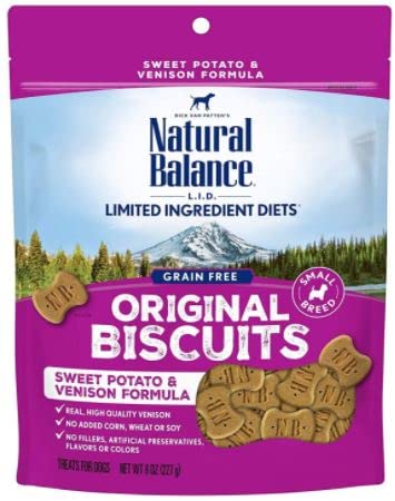 Natural Balance Limited Ingredients Dog Treats Biscuits 2 Flavors, (1) Sweet Potato & Venison (1) Sweet Potato & Fish, 8 Oz Each - Plus 20 Earth Friendly Poop Bags And My Buddy Notepad (4 Items Total) #TOP1