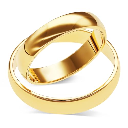 mosa & co. - Trauringe Gold 585 mit 4 mm Breite im Paarpreis für Sie und Ihn inkl. Gravur - Modell Classic - Vollmassive Echtgold 14k Eheringe Hochzeitsringe Verlobungsringe Partnerringe mosa & co. - Trauringe Gold 585 mit 4 mm Breite im Paarpreis für Sie und Ihn inkl. Gravur - Modell Classic - Vollmassive Echtgold 14k Eheringe Hochzeitsringe Verlobungsringe Partnerringe