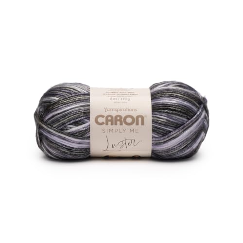 Image of Caron Simply Me Luster Yarn for Crocheting Soft, Gray Moonstone, 2-Pack