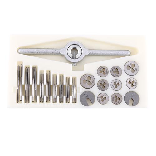 Generic Juego de Troqueles para Machos, Herramienta de Roscado Duradera para Roscas Internas Externas Precisas, Kit de Herramientas para Roscar a Mano para Fabricación de Máquinas, 30 Piezas