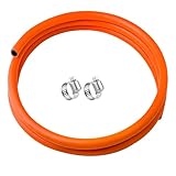 Tuyau de gaz GPL de 2 m de long - alésage interne de 8 mm - Tuyau de gaz standard britannique pour butane et propane avec 2 colliers de serrage - Sûr et durable