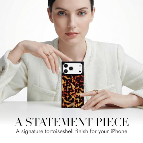 Image of COCOMII Rectangle for iPhone 18 Pro /17 Pro Case, Amber Tortoiseshell