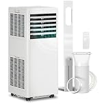 HOMCOM Condizionatore Portatile 5000BTU/H, 1.5kW 4 in 1 Climatizzatore Portatile Classe A, Raffreddamento, Deumidificazione, Ventilatore, Modalità Sleep, Telecomando, Display, Timer24H, Copertura 12m²