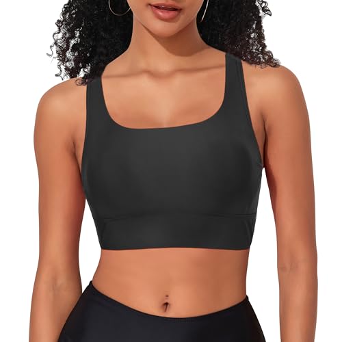 Firpearl Women Underwire Full Coverage Bikini Top - Push Up Swim Bra Swimsuit Top Scoop Neck Bathing Suit Top Only3