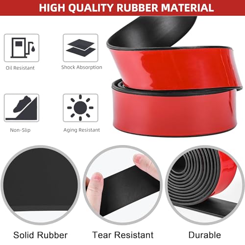 Nuyoah Neopren Gummistreifen Selbstklebend Neopren Gummimatte Gummiplatte für Bodenbeläge Schutz Isolation Anti-Vibration Anti-Rutsch (25mm(B) x2mm(D) x3m(L))