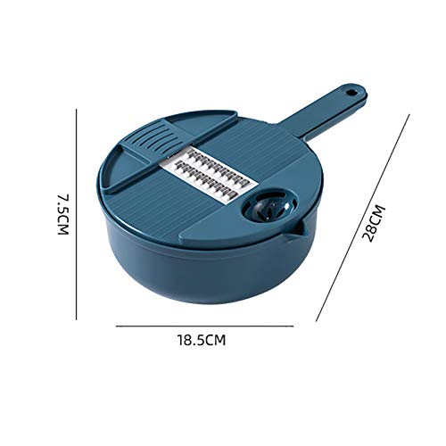 Mandolina cortadora multifunción con contenedor azul miniatura 6