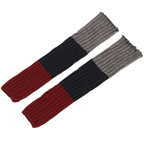 Women Winter Ribbed Knit Long Leg Warmers Triple Foot Socks