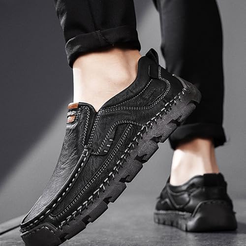Matufit Men's Handcrafted Cowhide Orthopedic Loafers, Mens Comfortable Lightweight Non-Slip Wide Toe Box Slip-On Casual Walking Shoes for Driving Outdoor Sports3