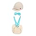 Produktbild PIXNOR hübsch Bowlnot Style Baby Kleinkinder Neugeborenen Hand gestrickte häkeln Hut Kostüm Baby Fotografie Requisiten Set (blau)