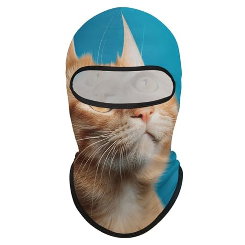 Balaclava mask para hombres y mujeres, máscara de esquí la gato mirando hacia arriba, máscara facial completa para ciclismo, estilo 1 miniatura 7